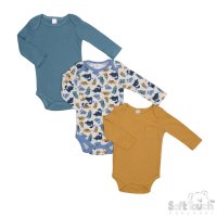BG317: 3 Pack Long Sleeve Thermal Bodysuits (0-9 Months)